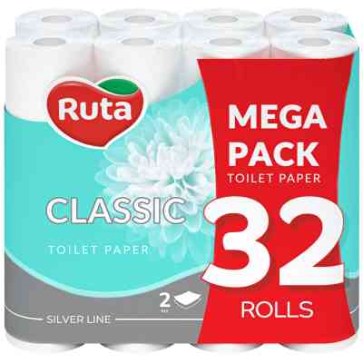 Туалетний папір Ruta Classic 2 шари Білий 32 рулона (4820202892670) Вінниця