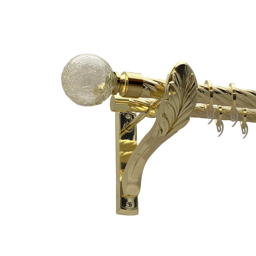 Карниз Orvit Сепія металевий дворядний ретро скручена труба кільце фасонне металеве  Золото 25\19 мм 300 см Львов - изображение 1