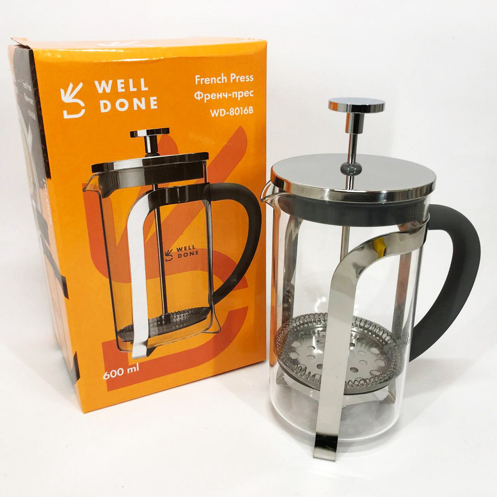 Міцний френч-прес з нержавіючої сталі Well, Скляний чайник для кави та чаю, Прес-заварник для чаю IL-18 Івано-Франківськ - фото 3