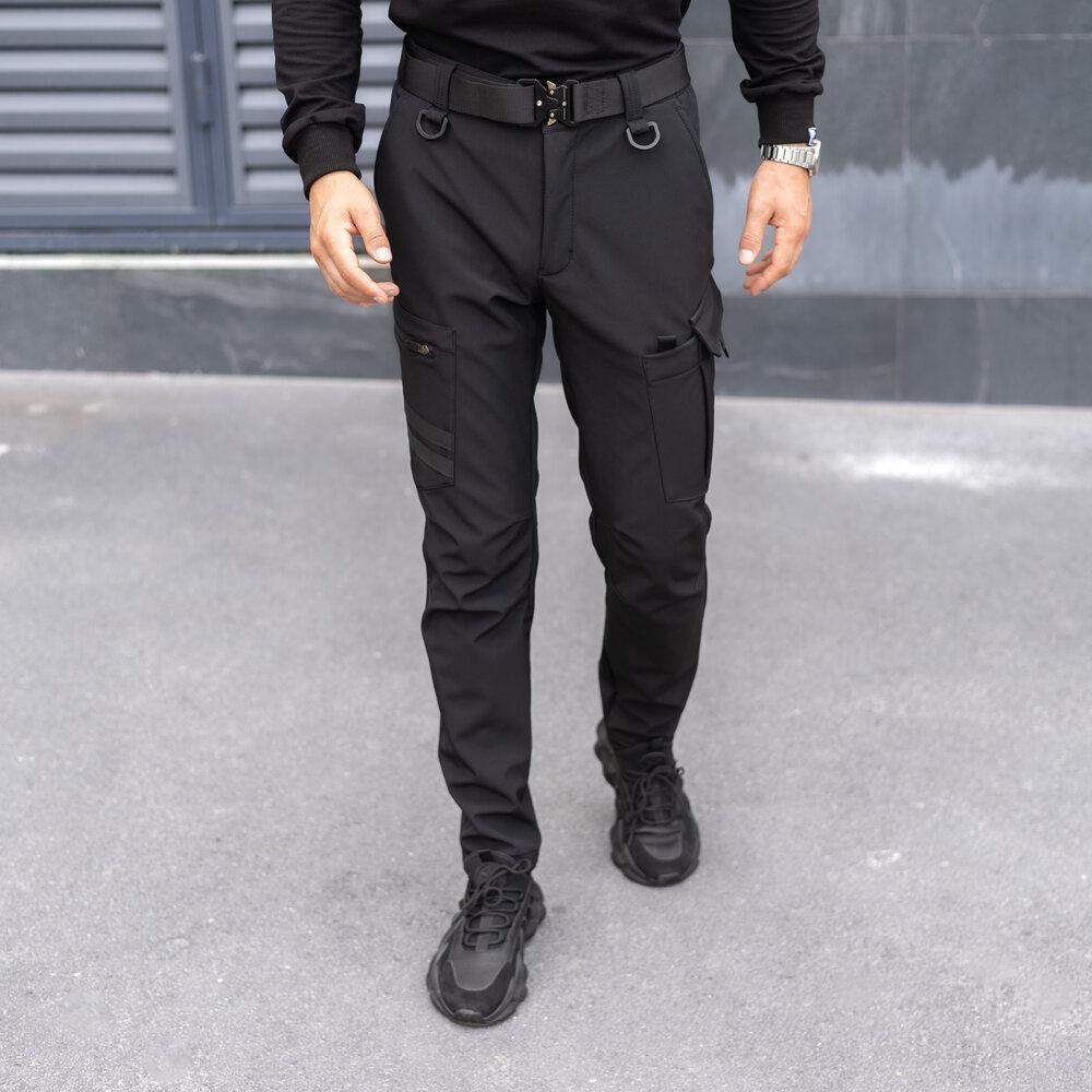 Штани карго чоловічі весняні з кишенями чорні Pobedov Static Київ - фото 2