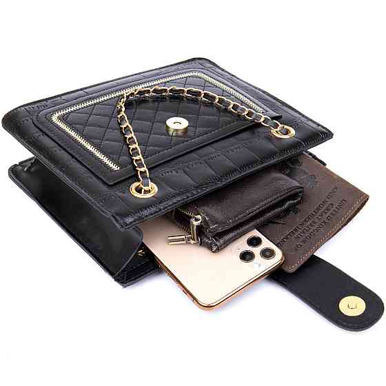 Сумка из кожзаменителя с тиснением Vintage sale_14943 Черная Киев