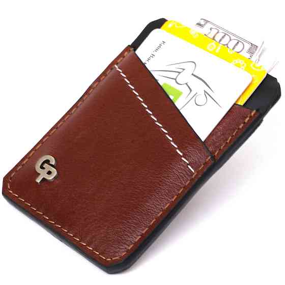 Чоловічий шкіряний картхолдер GRANDE PELLE 11364 Коричневий Київ