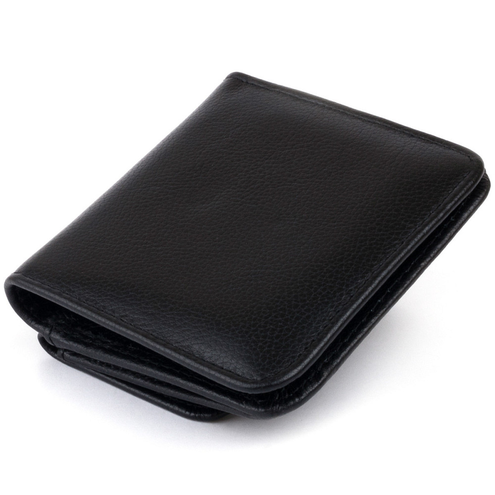 Маленький гаманець на кнопці жіночий Чорний (ST Leather) Київ - фото 5