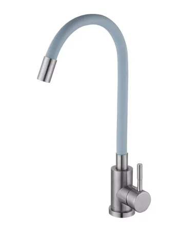 Смеситель для кухни WEZER EKO4X-01G с гибким изливом, сатин/серый Киев