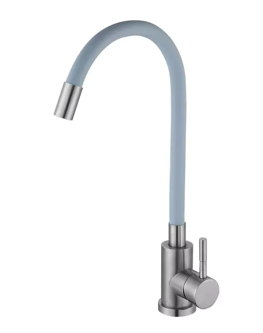 Смеситель для кухни WEZER EKO4X-01G с гибким изливом, сатин/серый Киев - изображение 1