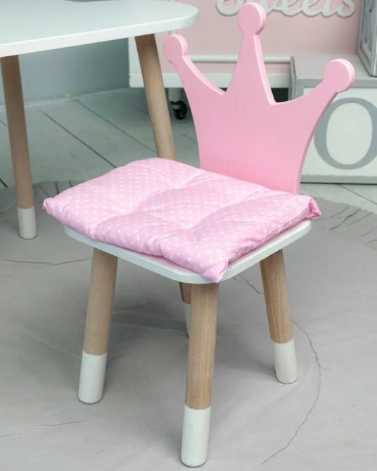 Подушка мягкая для детского стульчик 23х28, розовая в горошек Киев - изображение 1