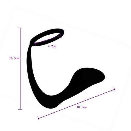 Массажер простаты с кольцом на член - Черный Винница