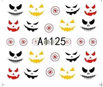 Наклейки для ногтей Хэллоуин Смайлы 5 на 6 см разноцветный Киев