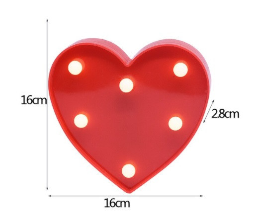 Объемное сердце led 16 на 16 см красный Киев - изображение 2