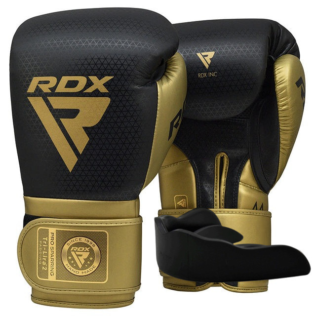 Боксерські рукавиці RDX MARK PRO SPARRING TRI LIRA 2 GOLDEN-10 унцій (капа в комплекті) Кам'янське - фото 1