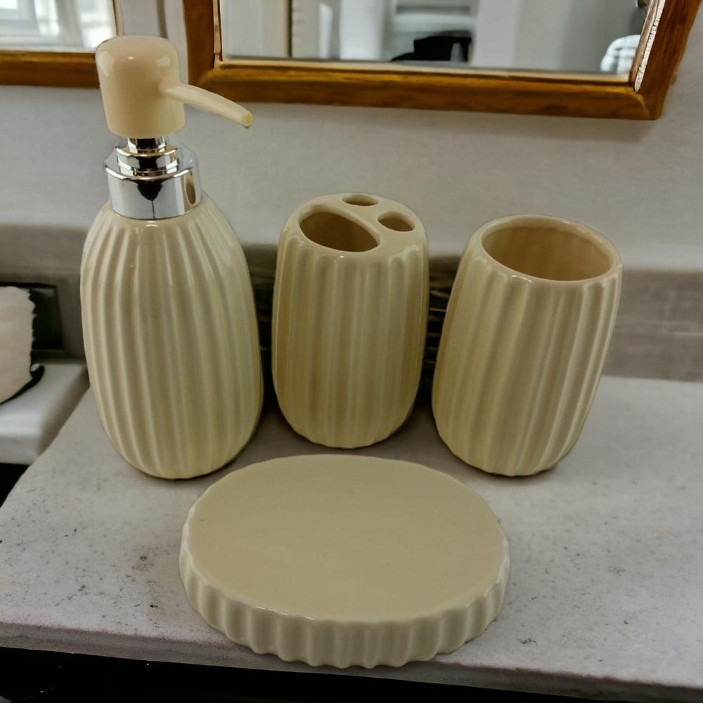 Набір для ванної керамічний молочний Київ - фото 1