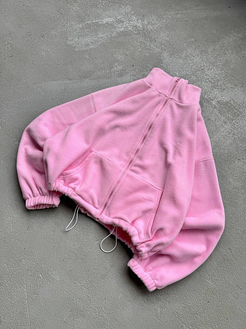 Жіноча повсякденна флісова оверсайз зіпка з кулісками двосторонній полар фліс Одеса - фото 2