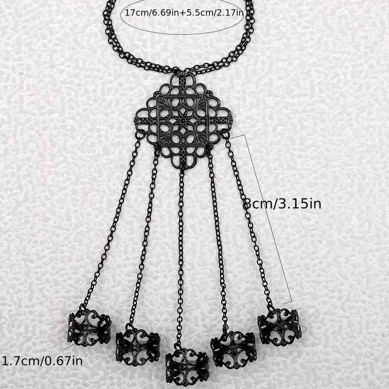 Браслет-перчатка готический с кольцами – чёрный аксессуар на руку Киев - изображение 5