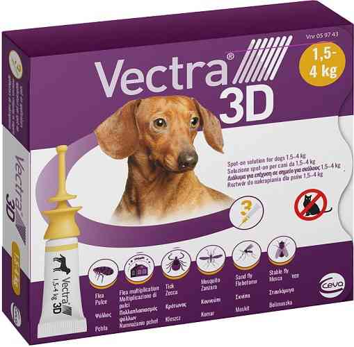 Vectra 3D (Вектра 3D) для собак вагою 1.5 - 4 кг (1 піпетка 0.8 мл) Ceva Франція Вінниця