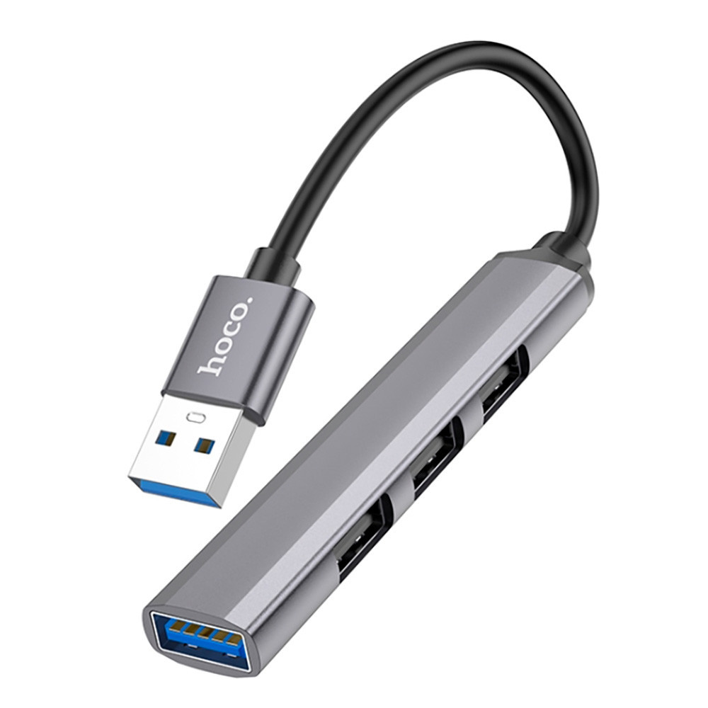 USB-хаб на 4 порти (USB3 + 3×USB2),Hoco HB26 SBR Київ - фото 1