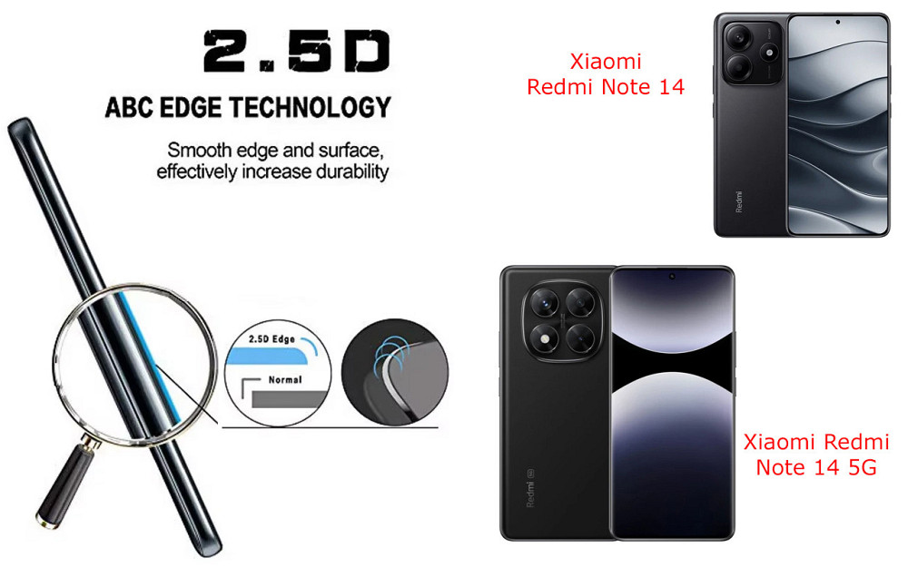 Захисне скло ArmorGlass для Xiaomi Redmi Note 14, Note 14 5G – стійке до подряпин та ударів Київ - фото 2
