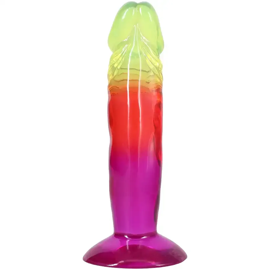 Дилдо Doc Johnson Crystal Jellies - 6.5 Inch Classic Dong - Rainbow Львів - фото 4