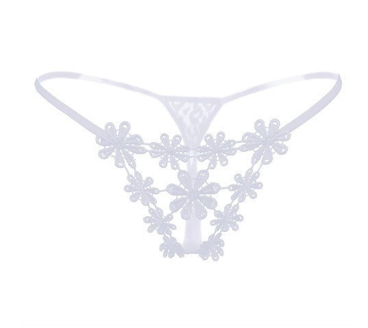 Еротичні стрінги білі "Ромашки" - розмір універсальний (на резинці), в талії до 90см Київ - фото 4