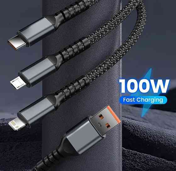 Універсальний зарядний кабель 3в1 на 100W Киев