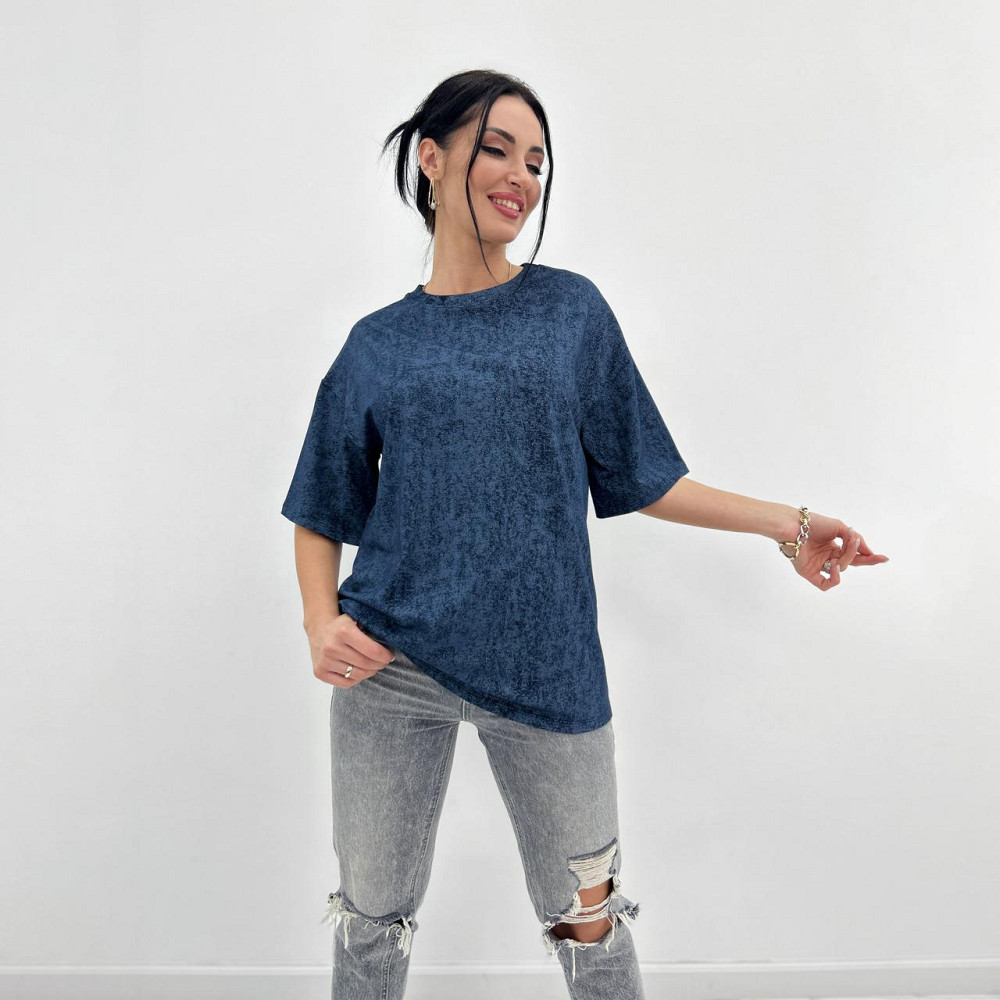 Базова футболка тай-дай "Simple" (Турція) оптом | Батал Темно-синій, 50-52 Київ - фото 3