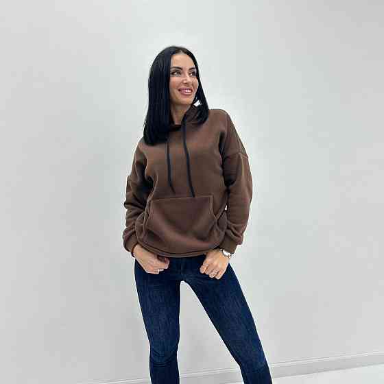 Однотонный батник с капюшоном 