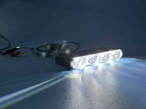 Фара рабочего света LED однорядная 130 мм SPOT — 8 диодов с линзой (Белый + Желтый свет), четкая СТГ Харьков