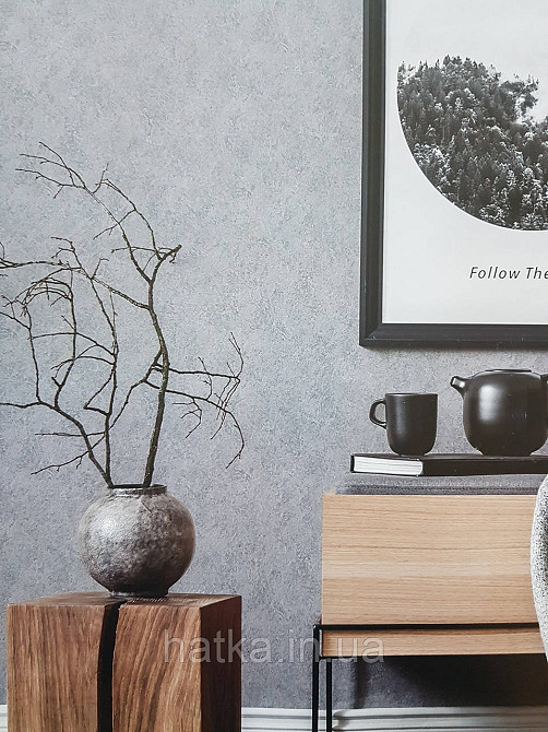 Шпалери метрові вінілові на флізеліні Sintra Structure однотонні без структури матові сірі 520352 Київ - фото 5