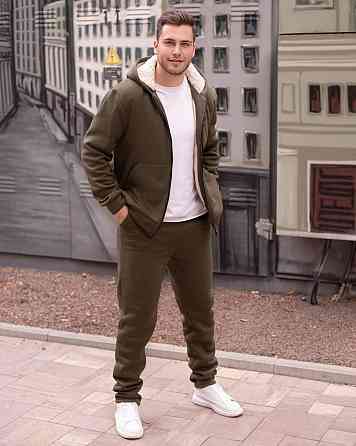 Теплий спортивний костюм чоловічий на хутрі Хакі 48/50 Харків