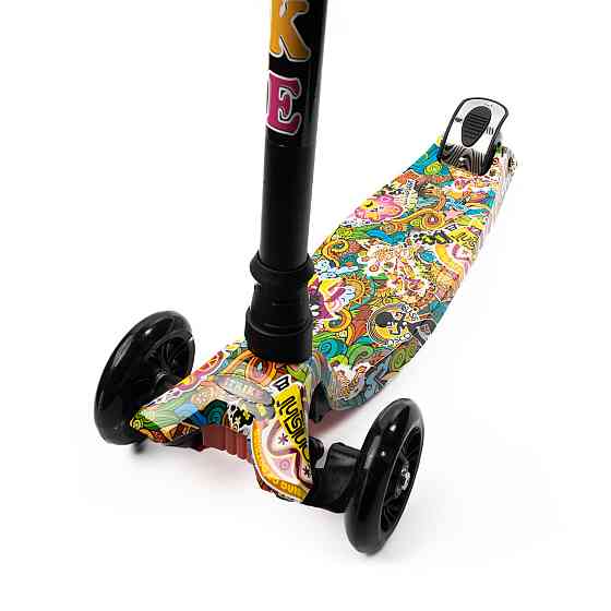 Самокат детский трехколесный iTrike MAXI JR 3-055-3-WP5 высота руля 78-87 см подножка 32x13 см Черный Каменец-Подольский