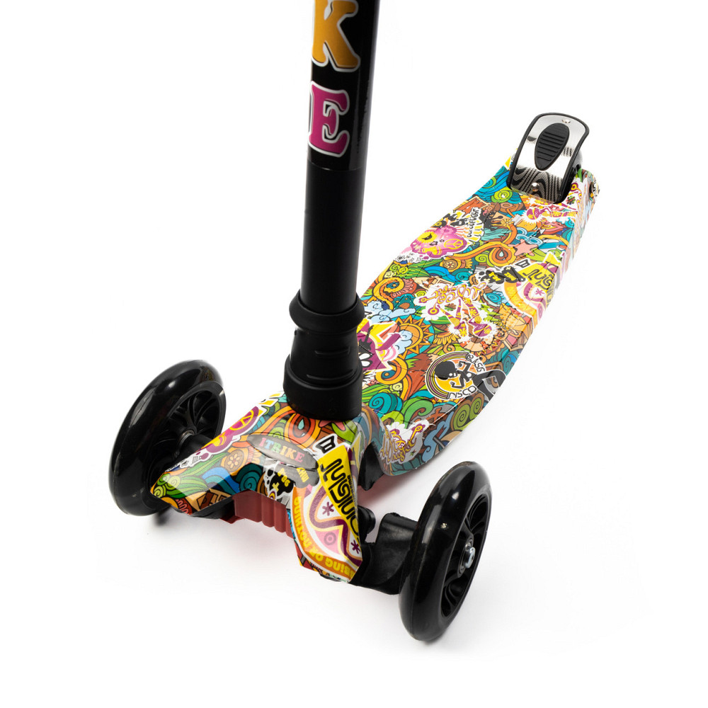 Самокат дитячий триколісний iTrike MAXI JR 3-055-3-WP5 висота керма 78-87 см підніжка 32x13 см Чорний Кам'янець-Подільський - фото 4