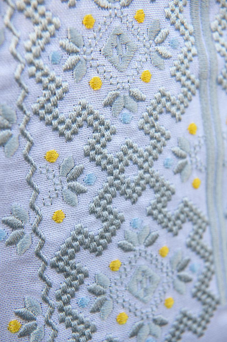 Вышиванка льняная мужская, длинный рукав, белая,( лен ) топ Киев - изображение 4