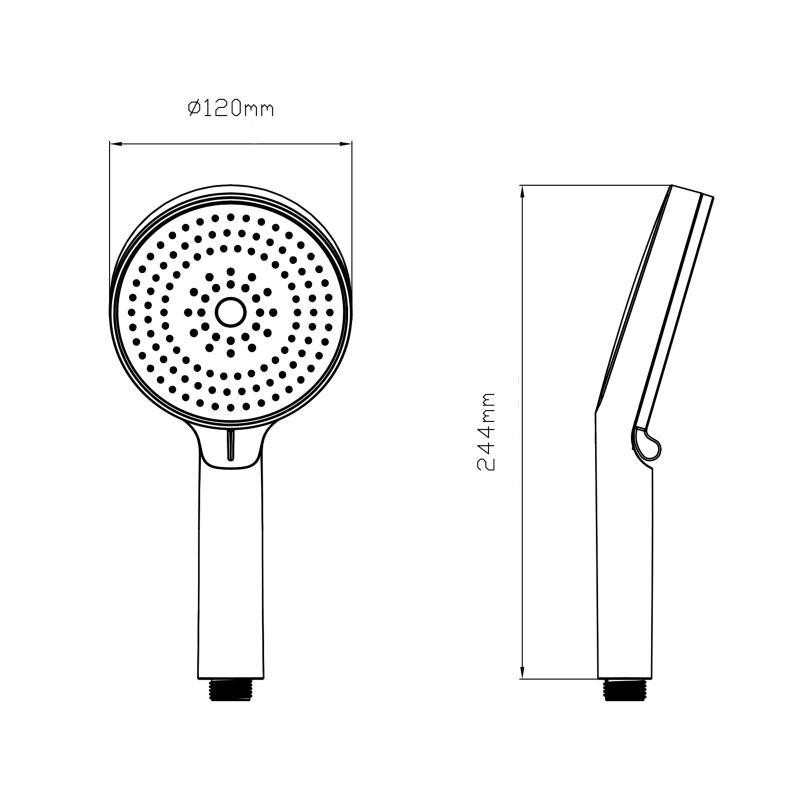 Лійка для ручного душу Qtap Rucni D 120 мм округла QTRUC125CRM45950 Chrome Київ - фото 2
