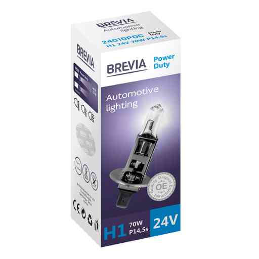 Галогенова лампа Brevia H1 24V 70W P14.5s Power Duty CP Львів