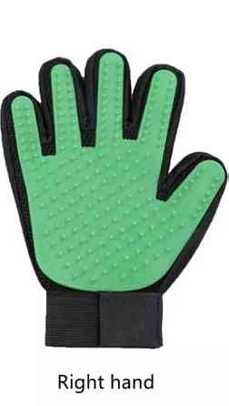 Перчатка расческа для животных, зеленая, на правую руку для груминга - размер 22*15см Киев