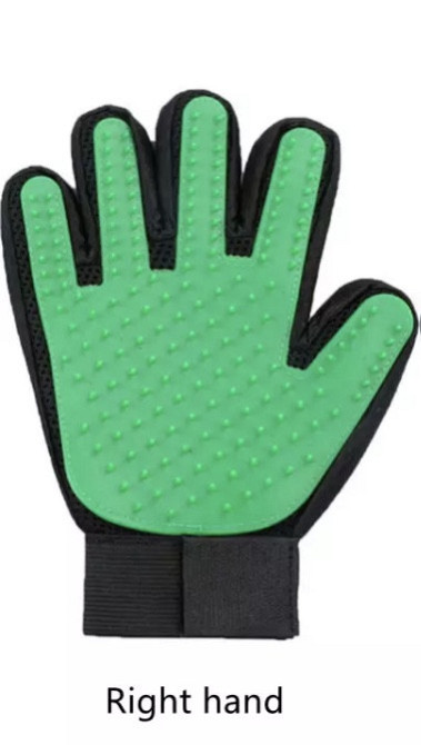 Перчатка расческа для животных, зеленая, на правую руку для груминга - размер 22*15см Киев - изображение 1