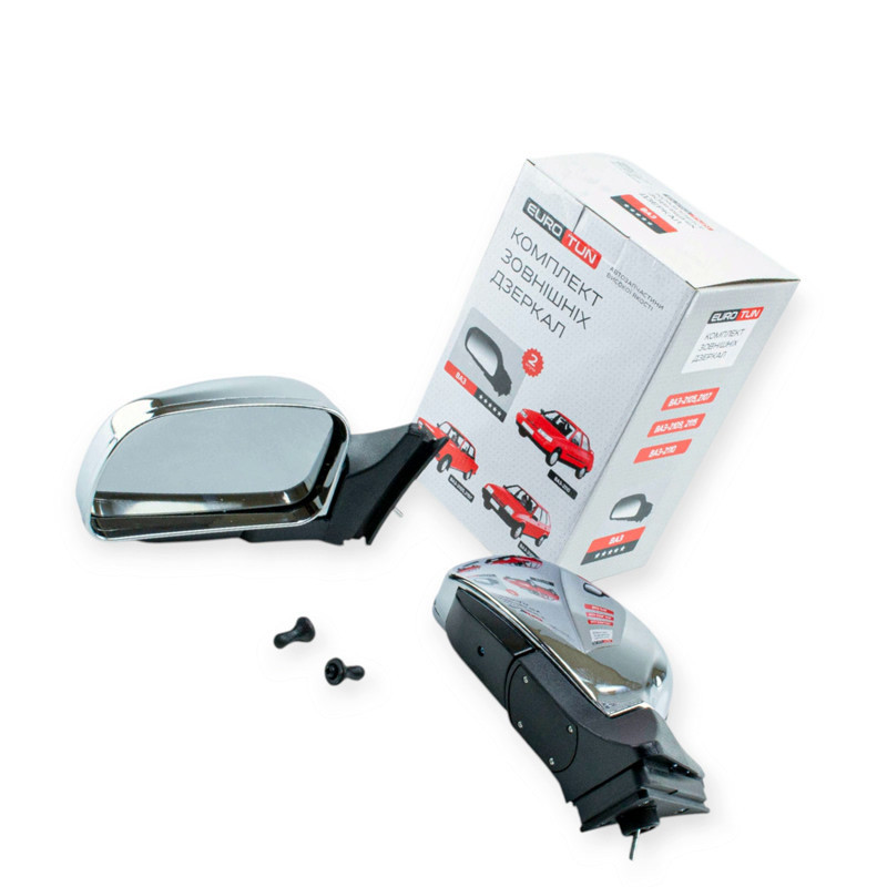 Дзеркало 2105, 2107 заднього вигляду зовнішнє велике хром комплект 2104, Мукачево - фото 1