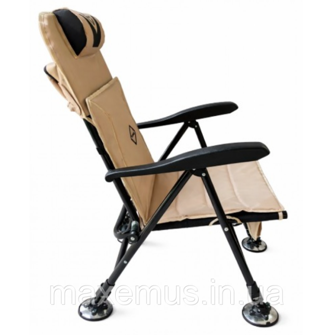Кресло карповое рыболовное раскладное с телескопическими ножками Bonro B-115 Бежевое (до 150 кг) Мостиска - изображение 4
