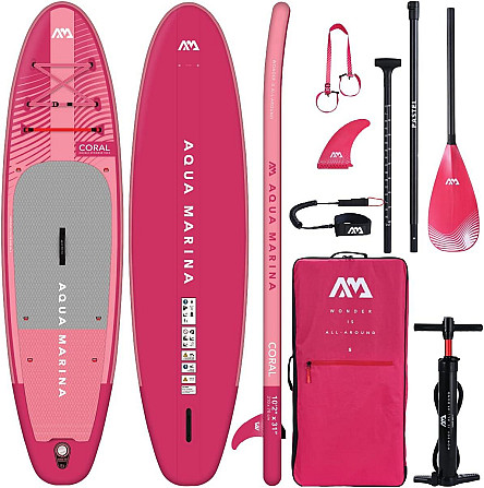 Сап доска Aqua Marina CORAL10ft2in Премиум надувная доска для серфинга стоя (iSUP) розовый длина 310 Дніпро - фото 1