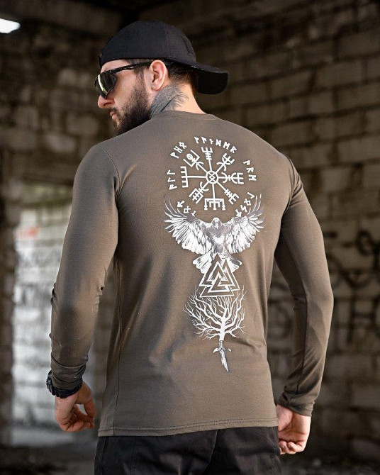 Мілітарі Лонгслів Руни хакі ПП7876 Одеса - фото 1