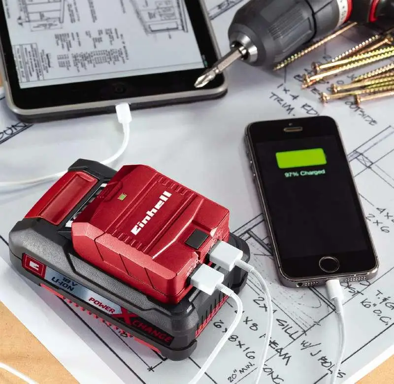 Акумуляторний адаптер для зарядки USB-пристроїв Einhell TC-CP 18 Li USB A/C-Solo (4514148) Київ - фото 10