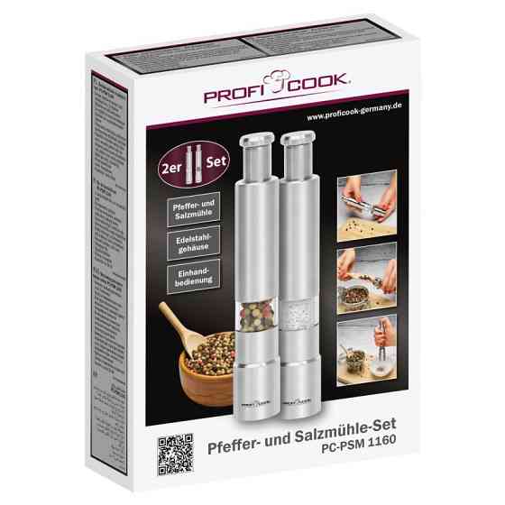 Подрібнювач для спецій солі та перцю 2в1 Profi Cook PC-PSM (1160) Нержавіюча сталь Нововолинськ