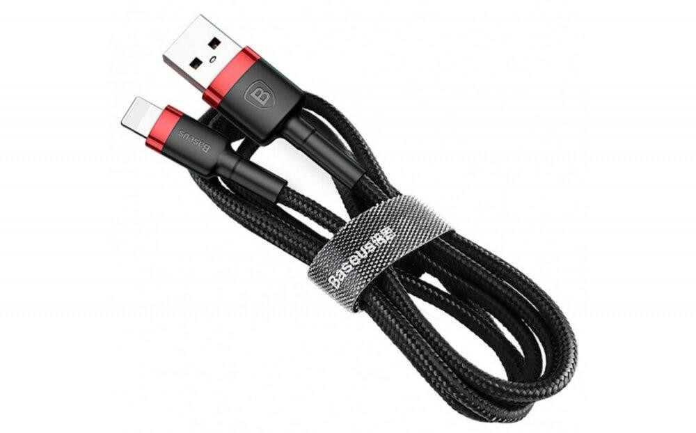 Кабель Baseus Cafule USB 2.0 to Lightning 2.4A 1M Черный/Красный (CALKLF-B19) Киев - изображение 1