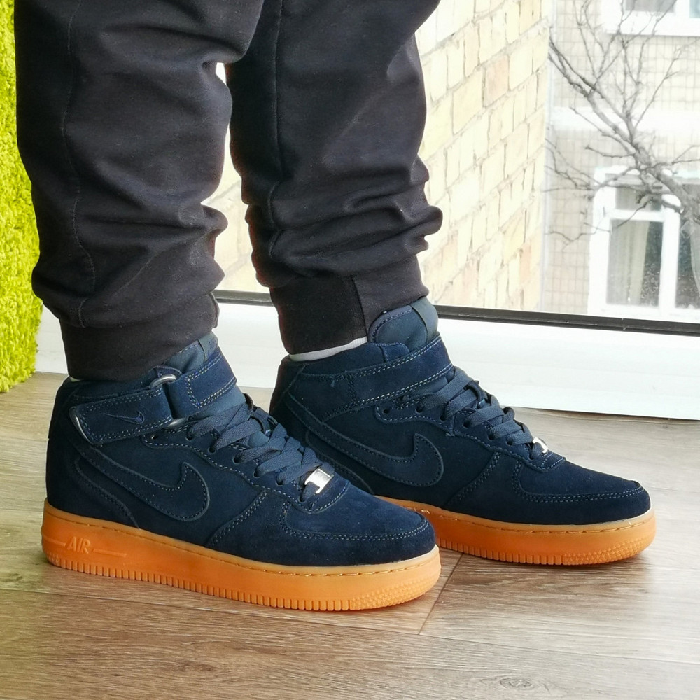 Кросівки Nike Force Високі Сині жіночі Форси Замшеві Найк (розміри: 37,38,39,40,41) Дніпро - фото 6