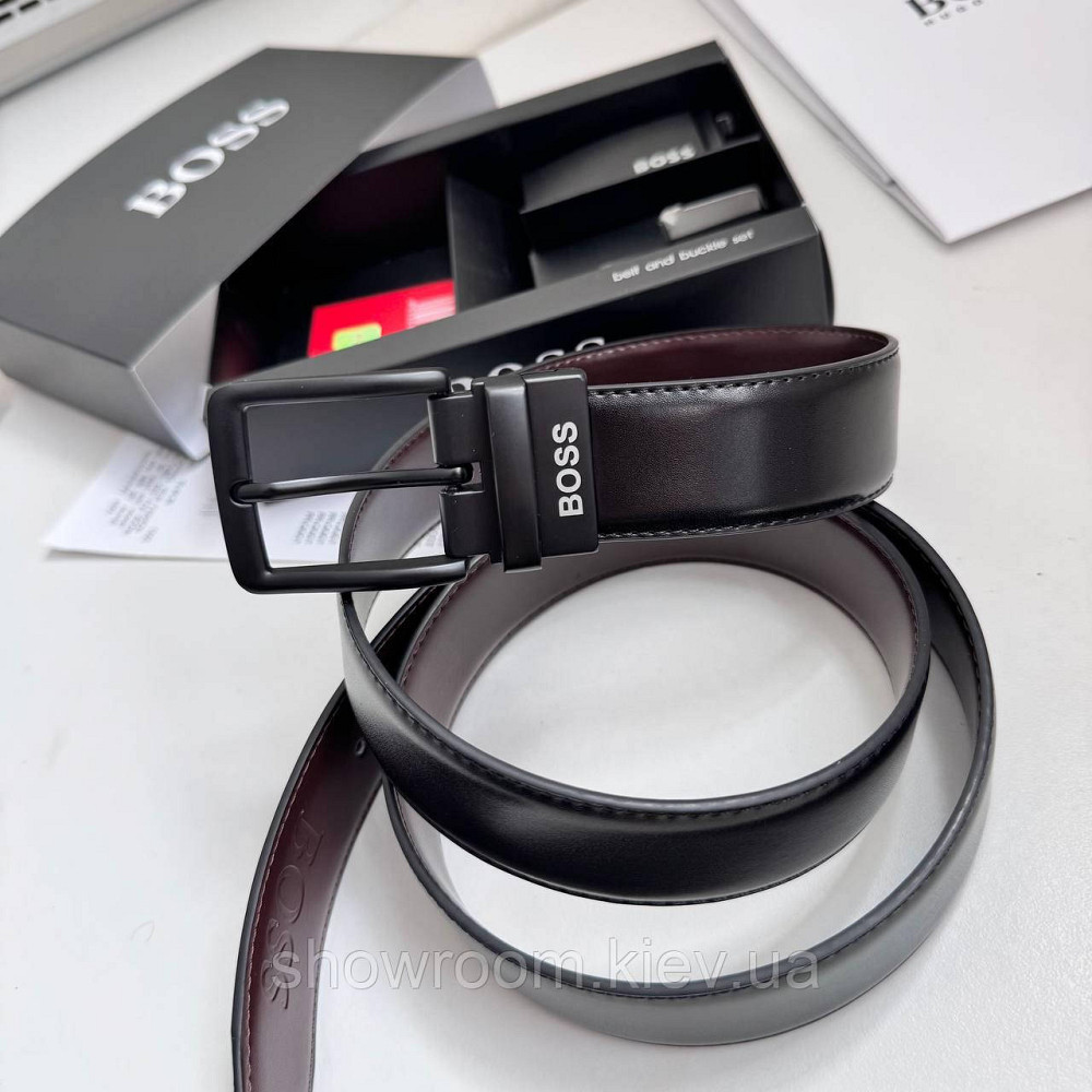 Двусторонний ремень мужской и две пряжки (203-1) Киев - изображение 4