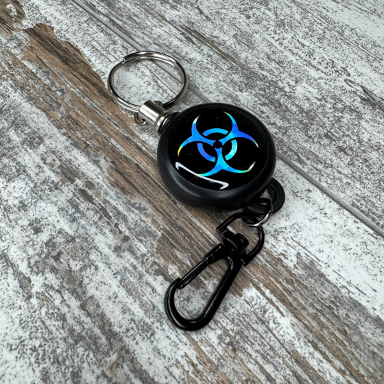 Ретрактор висувний брелок для карток доступу, бейджів і ключів зі стальним тросом 60 см Київ