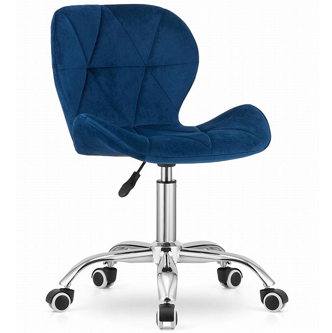 Кресло офисное компьютерное Just Sit RIVELLO Velvet велюр для компьютера, офиса Синий Киев - изображение 1