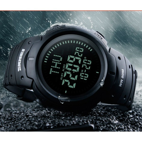 Мужские часы с компасом Skmei 1231 черные Киев - изображение 2