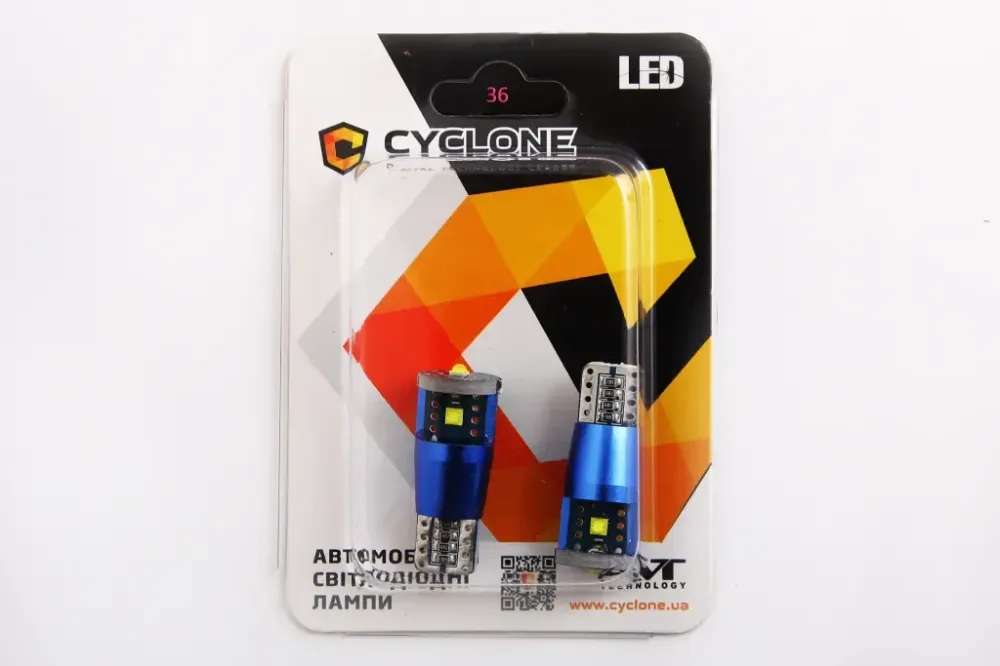 Лампа диодная 12В безцок. T10  3-SMD Cree CAN Cyclone 540лм (2 шт.) Винница - изображение 2