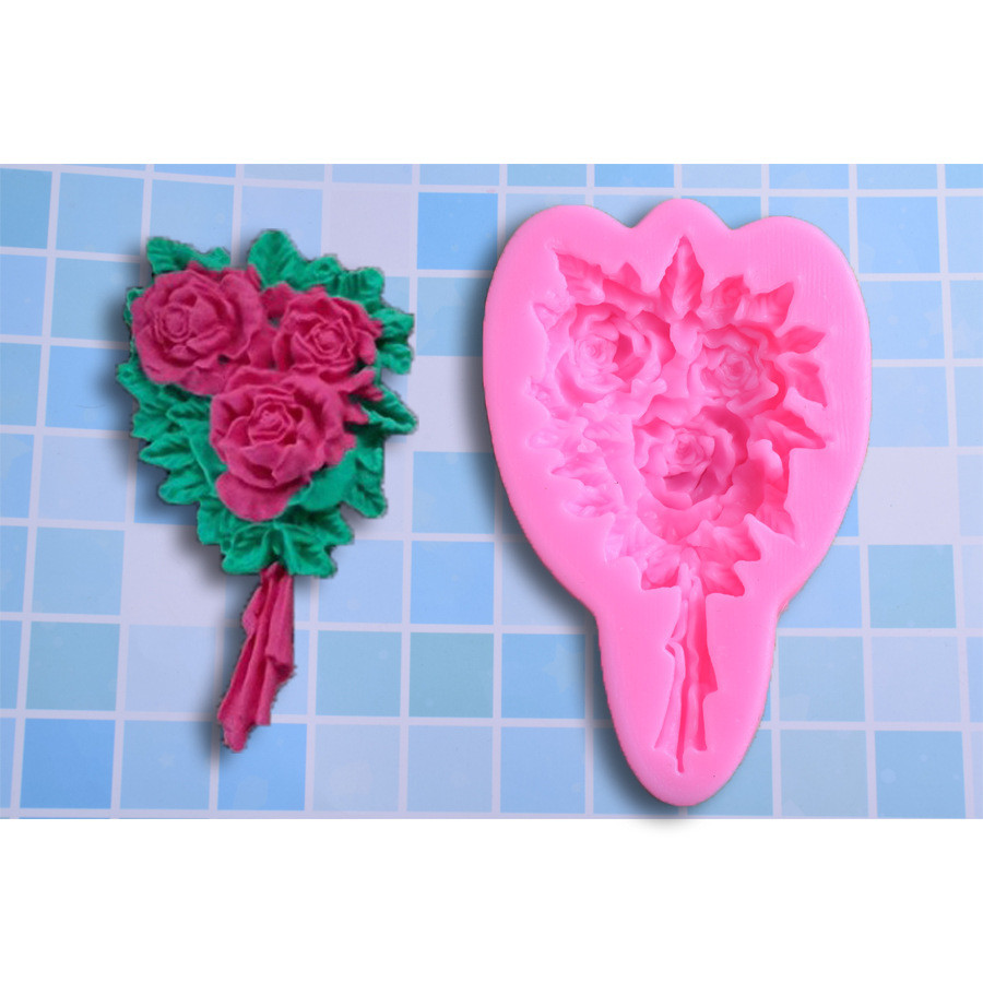 Молд кондитерский Букет роз 73 на 40 мм розовый Киев - изображение 7