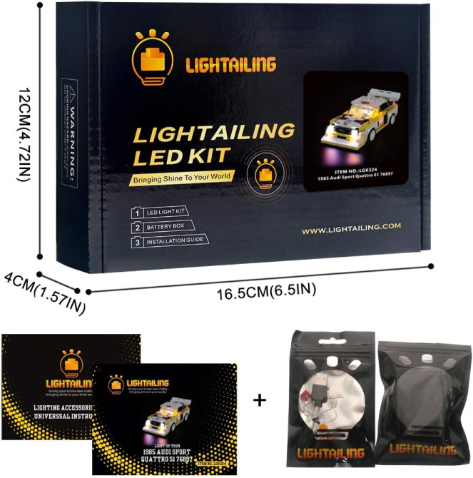 LED-підсвічування Lightailing для LEGO Speed Champions Audi Sport Quattro S1 (76897), світлодіодний набір Київ - фото 7